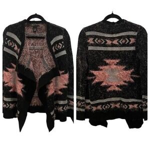 BCBG MaxAzria Waterfall Open Front Oversized Cardigan Sweater Southwestern Sz S